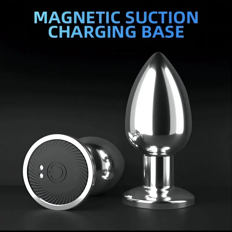 JIUUY wireless remote control unisex metal backyard vibrating anal plug prostate massager adult sex toys