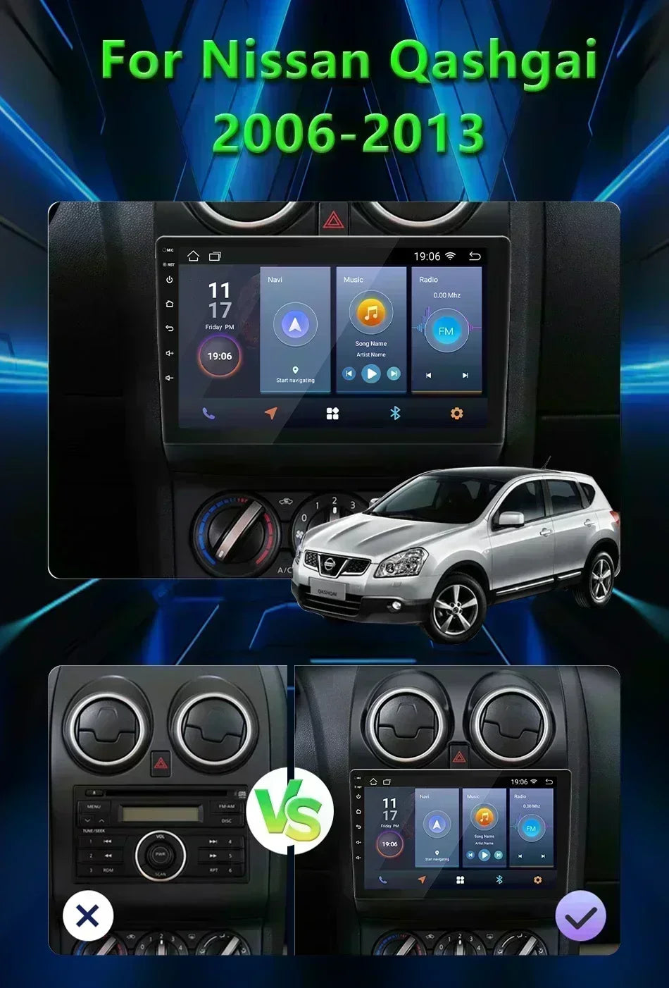 BOSSCAR Car Radio 2Din Android Carplay Universal 7"9"10" Touchscreen Multimedia Video Player Wireless GPS FM MP5 MP4 Autoradio