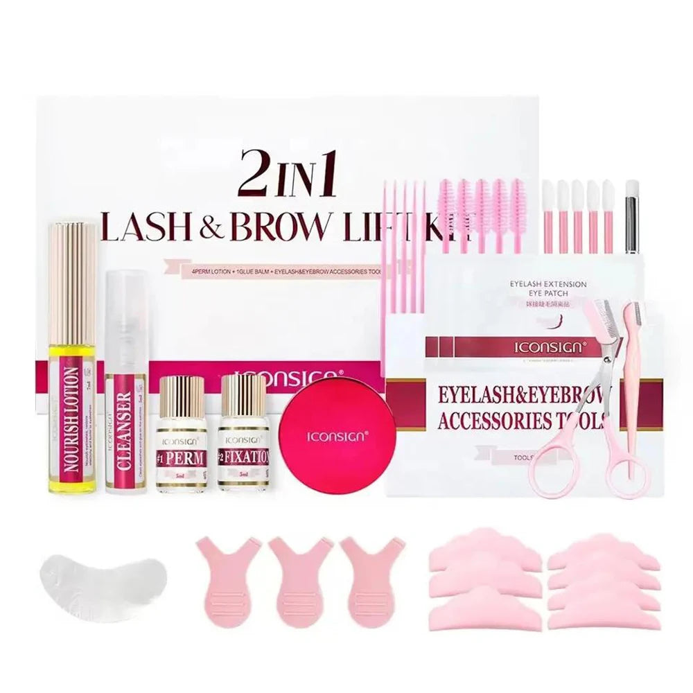 ICONSIGN Lash Lift Kit,Eyelash Perm Kit,Lash Lift and Tint Kit Professional Eyebrows Dye Lash Extension Set Semi-Permanent