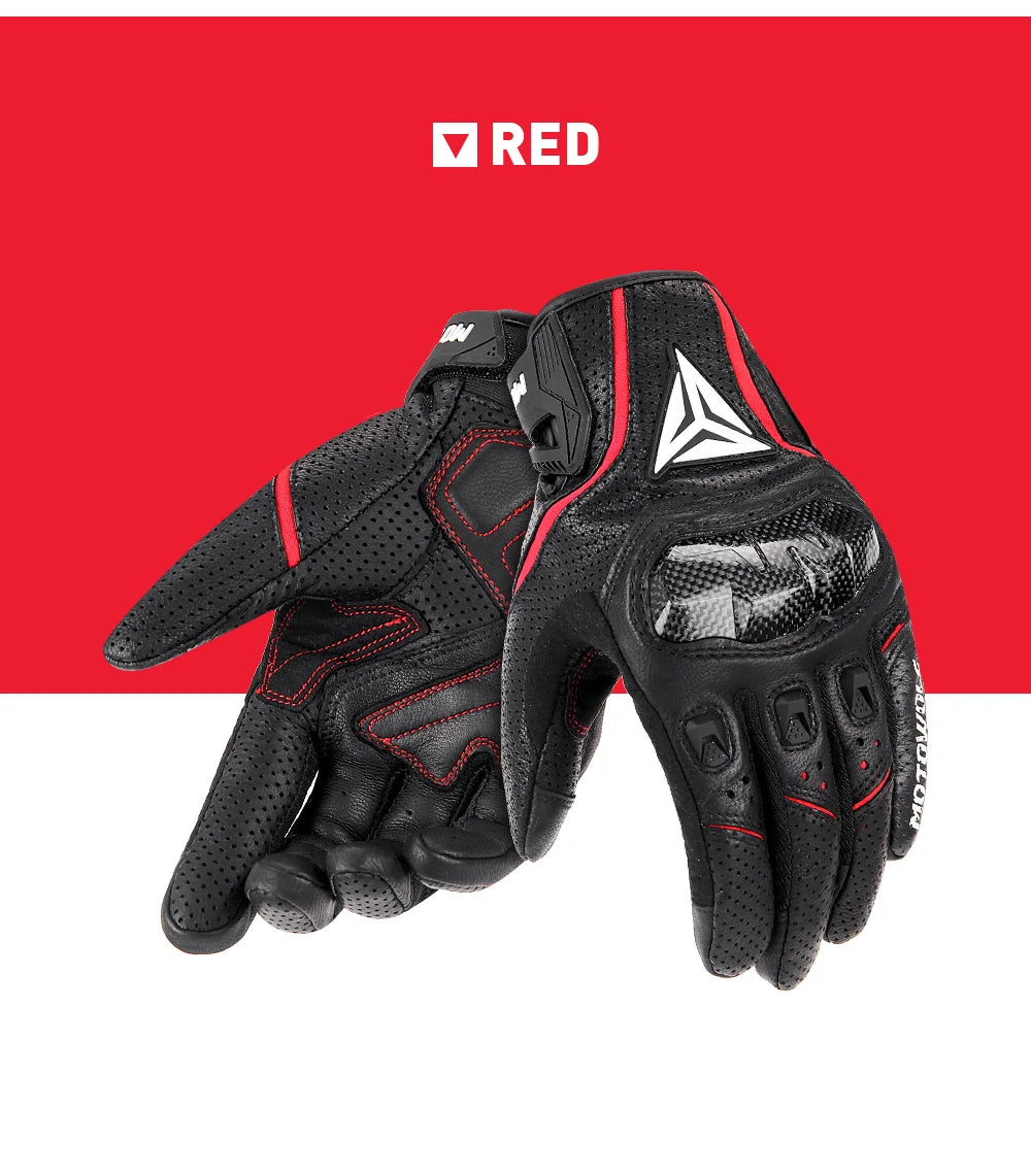 Motorcycle Racing Gloves Men Leather Gloves Summer Breathable Motorbike Guantes Moto Motocross Cycling Gloves Protective