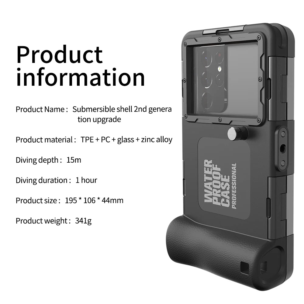 Shellbox Newly upgraded multicolor IP68 standard 15M/50ft diving/swimming photography professional diving waterproof Phone Case