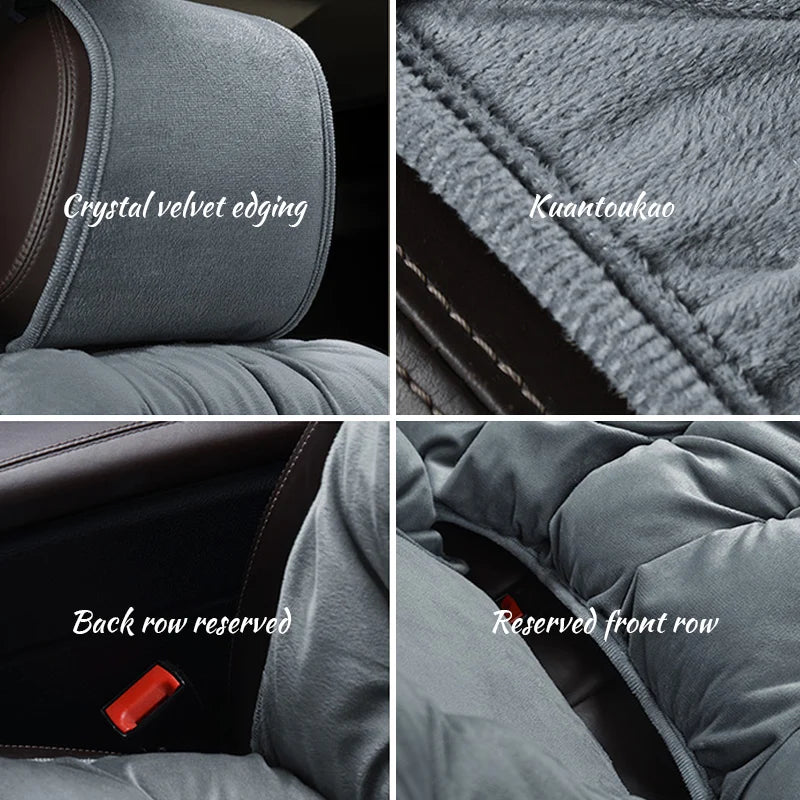 SEAMETAL Car Warm Seat Cover for Winter Thicken Soft Plush Seat Cushion Auto Protector Pad Universal for Suv Pick-Up Truck Sedan