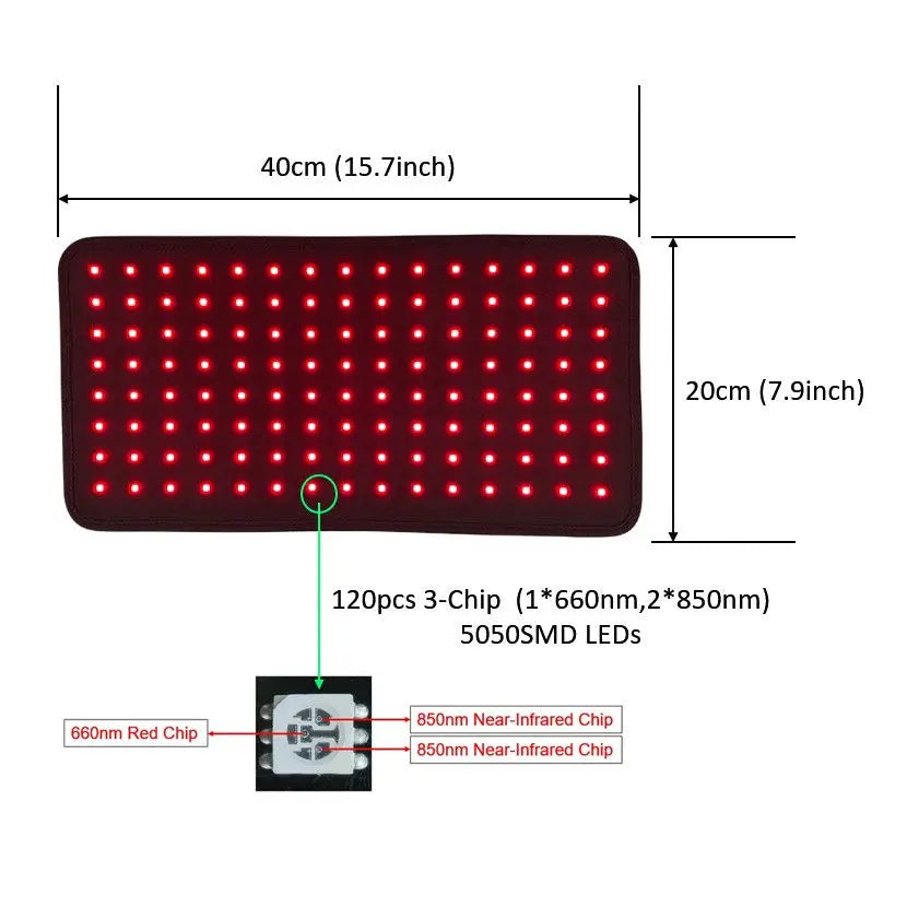 Wholesale LED Red Light Therapy Belt 660&850 nm Infrared Light Therapy Pad for Deep Therapy for Body Joint Muscle Pain Relief