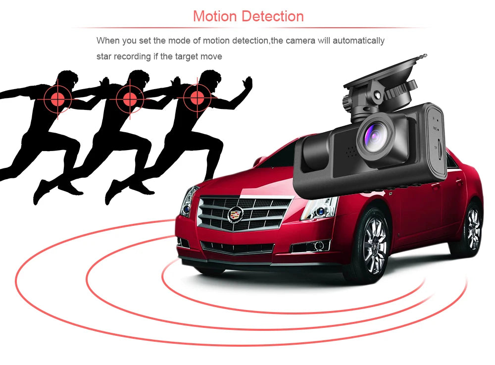 3 Channel Car DVR HD 1080P 3 Lens Inside Vehicle Dash Cam Three Way Camera DVR Recorder Video Registrator Dashcam Camcorder