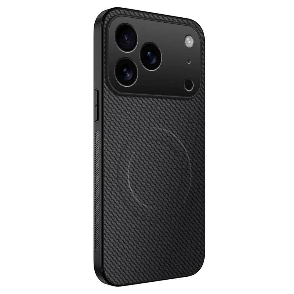 Luxury Ultra Thin Carbon Fbier Magnetic Leather Case for iPhone 17 16 15 14 13 Pro Max 17Air 16E Magsafe Wireless Charging Cover