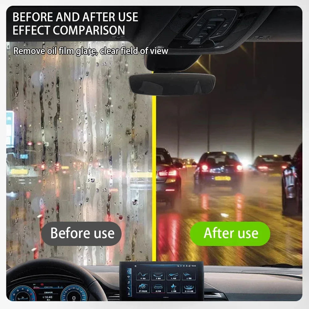 Car glass oil film wipe, front windshield side window, oil removal, dirt removal, coating, crystal plating, strong cleaning