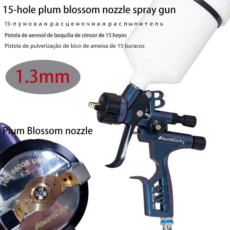 Upper Pot Spray Gun 1.3mm Auto Furniture Leather Sheet Metal Paint Spray Gun High Atomization 6800 Gravity Manual Pneumatic Tool