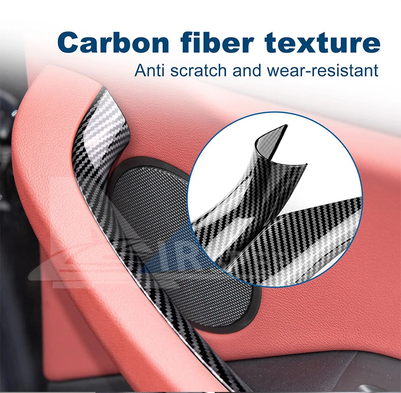 AIRSPEED for BMW X3 G01 X4 G02 2018-2023 Inner Window Lifting Switch Door Handle Pull Cover ABS Carbon Fiber Texture Accessories