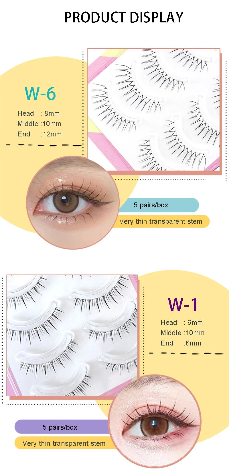 Dream Deer False Eyelashes A Type Eyelashes Upgraded Lash V-shaped 0.14mm Transparent Stem Soft Natural Eye Lashes Mink