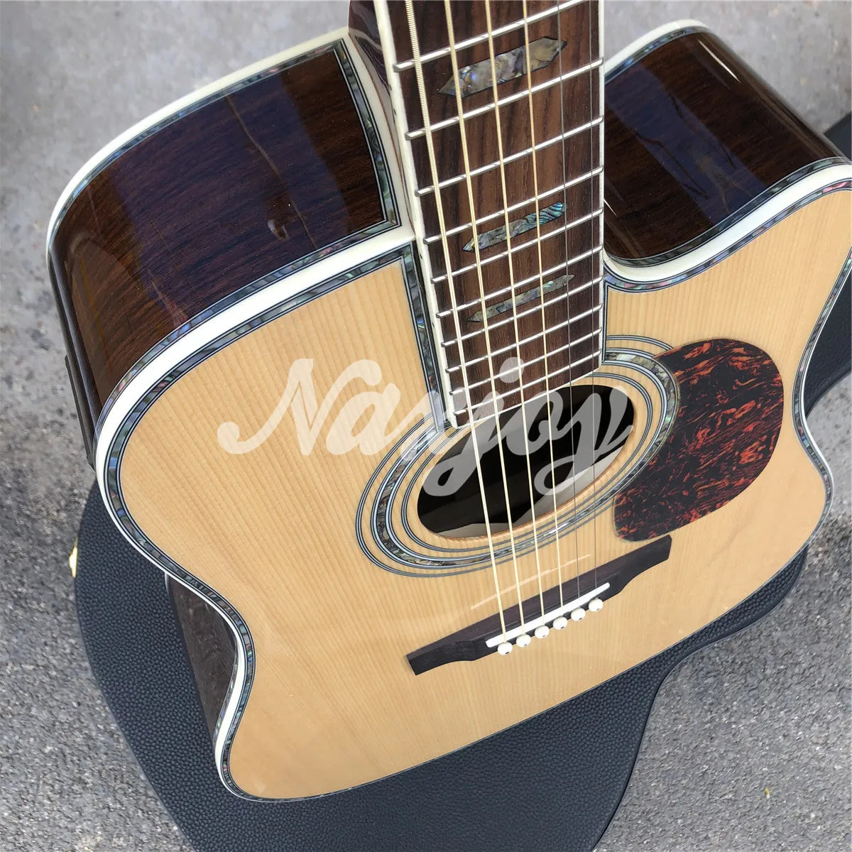 Cutaway 41 Inches D45 Model Solid Spruce Acoustic Guitar Rosewood Body Acoustic Electric Guitar