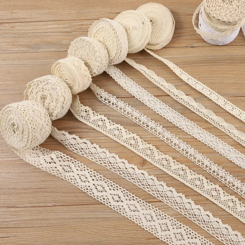 5Meter Roll White Cotton Embroidered Lace Net Ribbons Fabric Trim DIY Decorate Sewing Handmade Craft Materials Bow