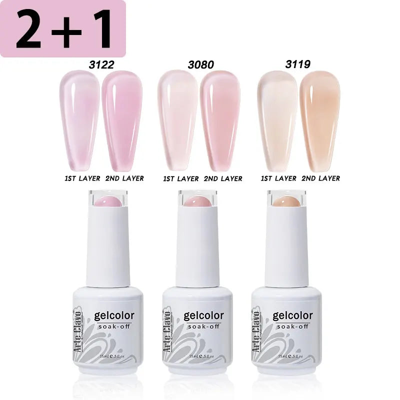 3PCS/Set Arte Clavo Gel Nail Polish Kit 15ml Nail Art UV LED Gel Set For Manicure Long Lasting Gel Polish Set Soak off Varnishes