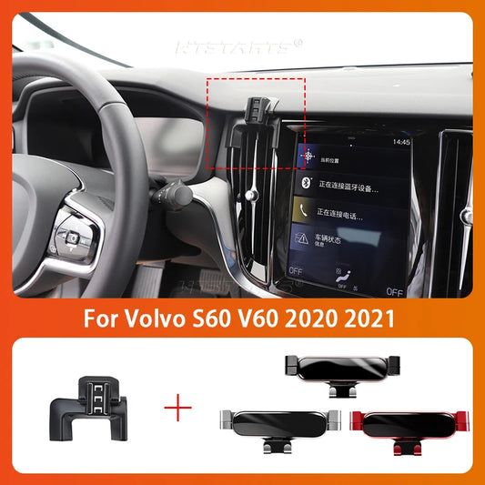 Car Mobile Phone Holder For Volvo S60 V60 2020 2021 360 Degree Rotating GPS Special Mount Support Navigation Bracket Accessories
