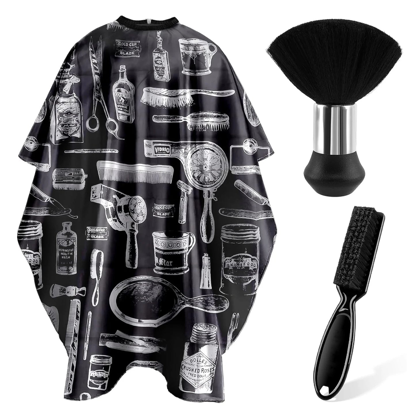 Professional Barber's Tools 3/8-Piece Set Hair Cutting Cape Neck Duster Hair Brush–Premium Salon Haircut Styling Accessories