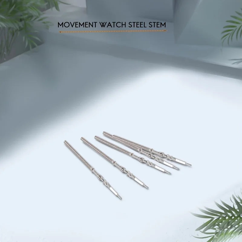 5Pcs Movement Watch Steel Stem Crown Kit Watch of Parts NH35 NH36 NH38 NH39 Movement Watch Stem Spare Parts 5Pcs Movement Watch