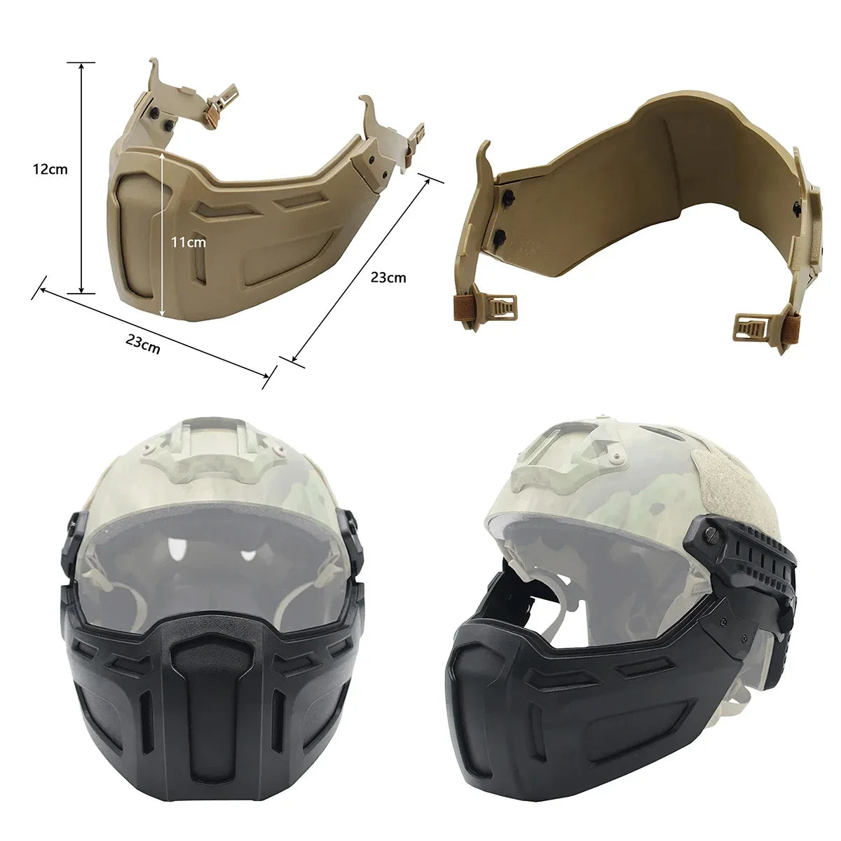 Tactical FAST Helmet Flip Goggles With Half Face Mask Hunting CS Games Airsoft Paintball Mask Helmet Accessories Protect Gear