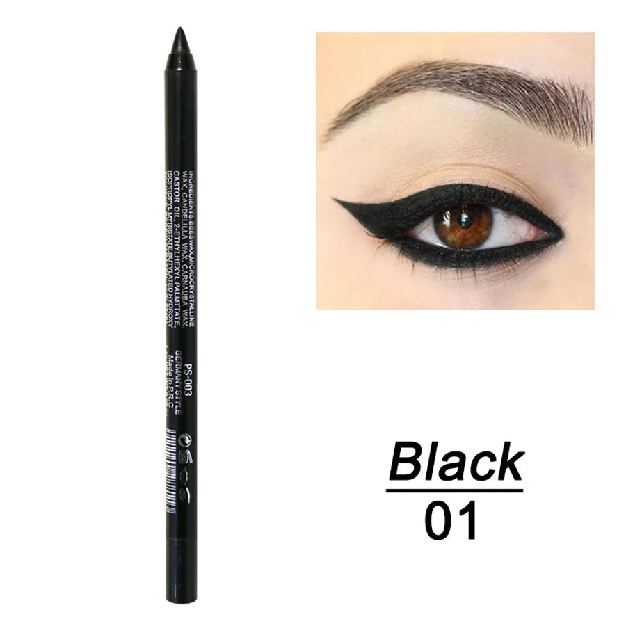 14-Color Colourful Eyeliner Pen, High Pigmented Pearly Glitter ShimmerMetallic Finish, Smokey Punk Gothic Style Eyeliner, Long L