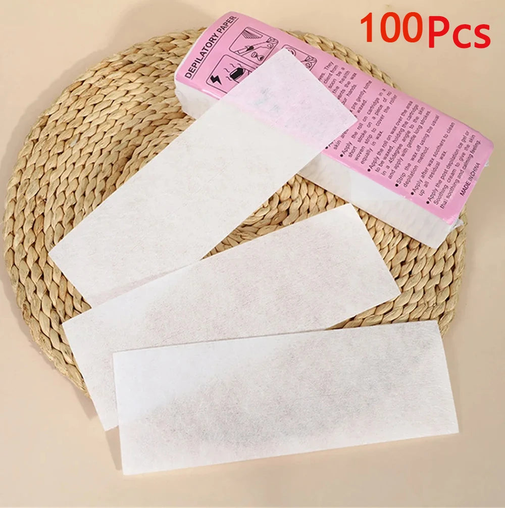 20PCS/50PCS/100PCS Professional Hair Removal Waxing Strips Non-woven Fabric Waxing Papers Depilatory Tool For Leg Hairs Removal