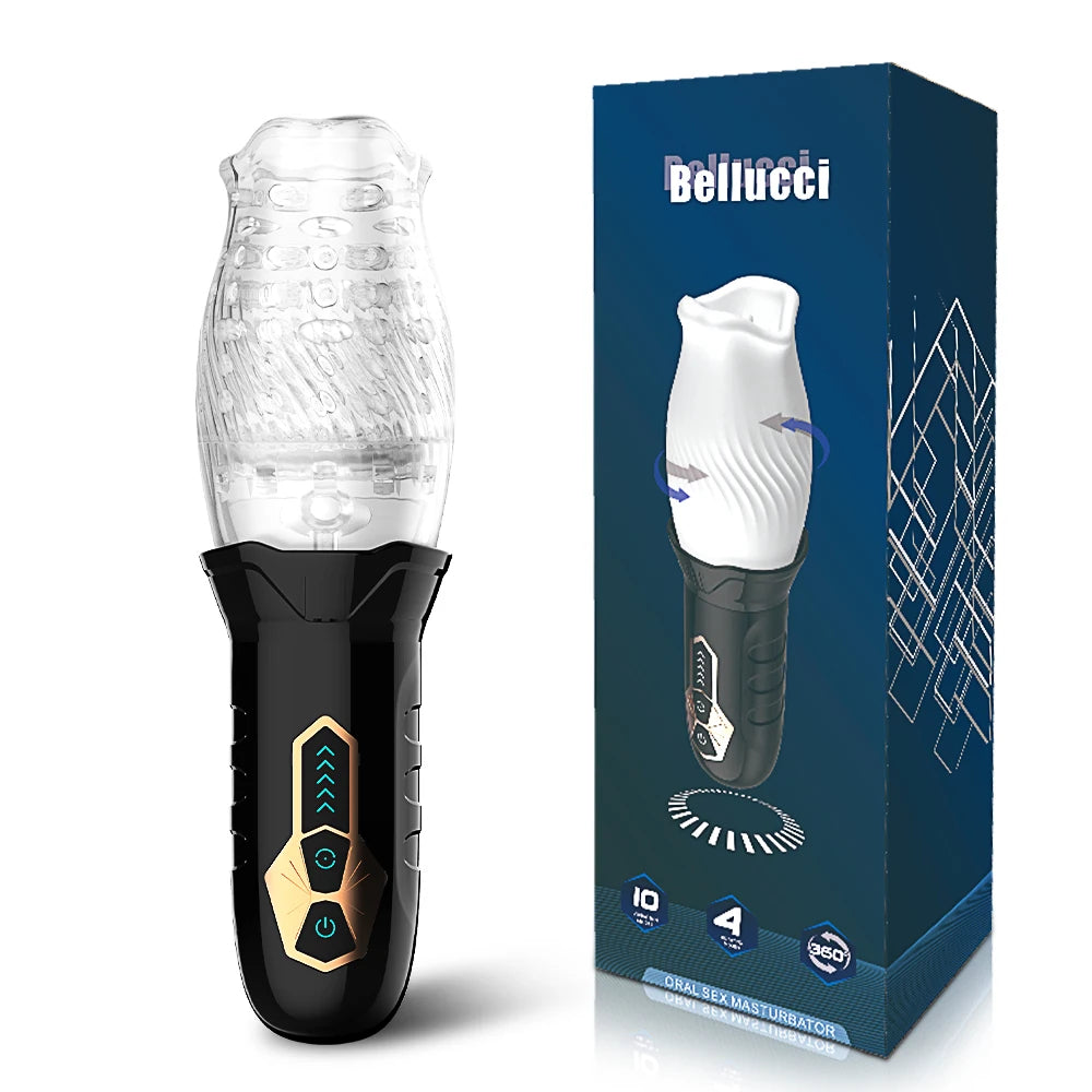 Automatic Rotating Vibrating Male Masturbator Penis Massage Vibrator Real Oral Sex Glans Delay Trainer Masturbation Toys for Men