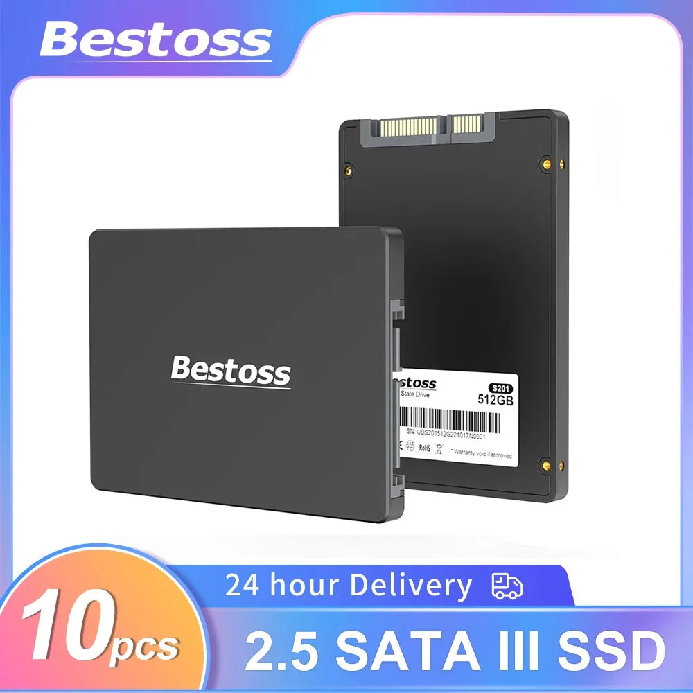 Bestoss 10PCS 2.5 SATA3 SSD SSD 1TB 512GB SATA III 480GB 240GB 120GB 256GB Internal Solid State Drive for Desktop PC