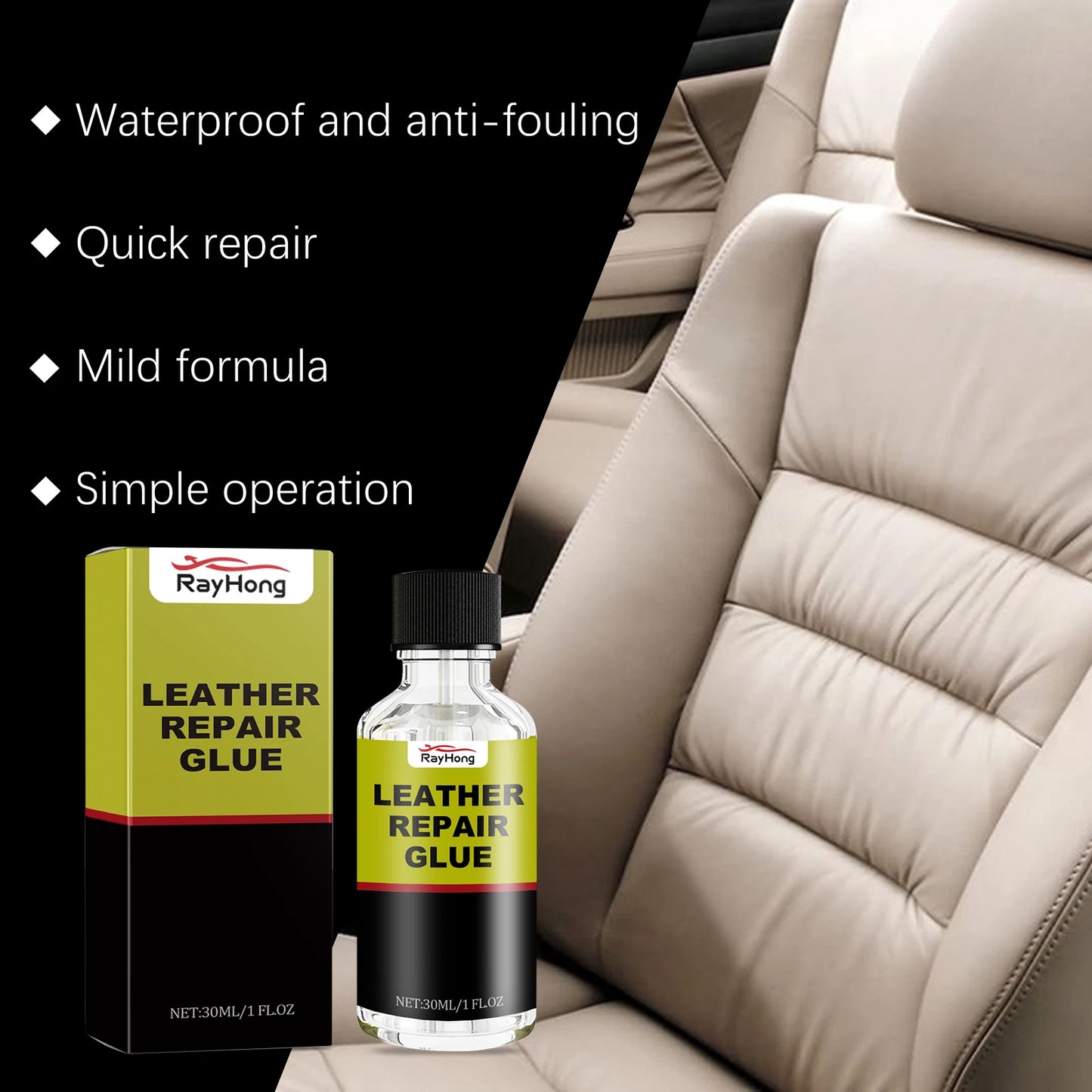 30/ 50ml Car Leather Repair Agent Auto Seat Maintenance Leather Care Liquid Rubber Leather Gel Sofa Car Leather Adhesive Fluid