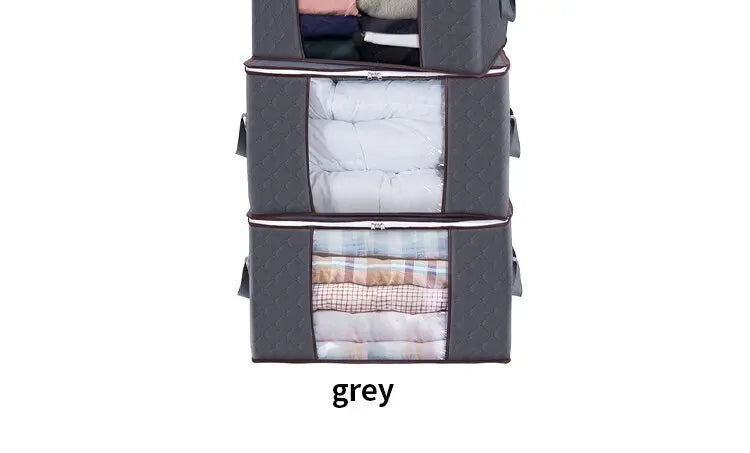 3pcs 6pcs Large Capacity Clothes Storage Bag Organizer With Reinforced Handle For Blanket Comforters Bed Sheets Pillows Toy