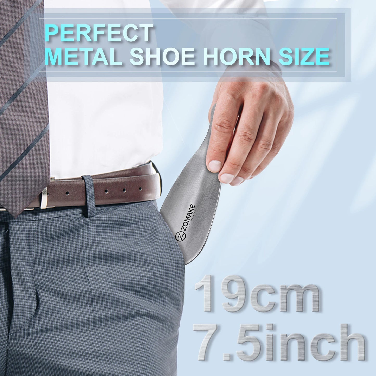 Metal Shoe Horn Stainless Steel 7.5Inch Small Shoe Horn Lifter Easy Carry Shoe Accessories travel shoe spoon for seniors kids