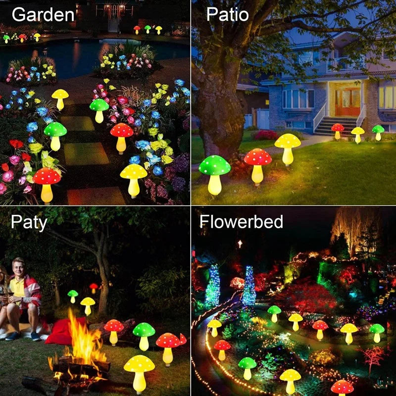 Solar Mushroom Lights Fairy LED Ground Mounted Lamp Garden Decor Waterproof Outdoor Night Light For Lawn Landscape Lighting