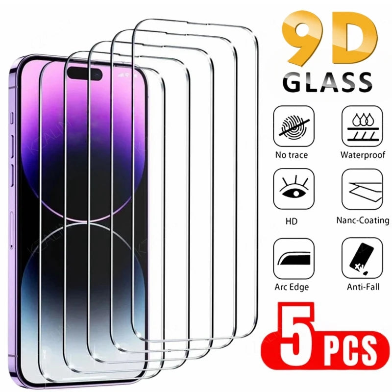 5PCS Tempered Glass For iPhone 15 Pro Max 15Pro HD Anti Scratch Protective Film For iPhone 15Promax Full Cover Screen Protector