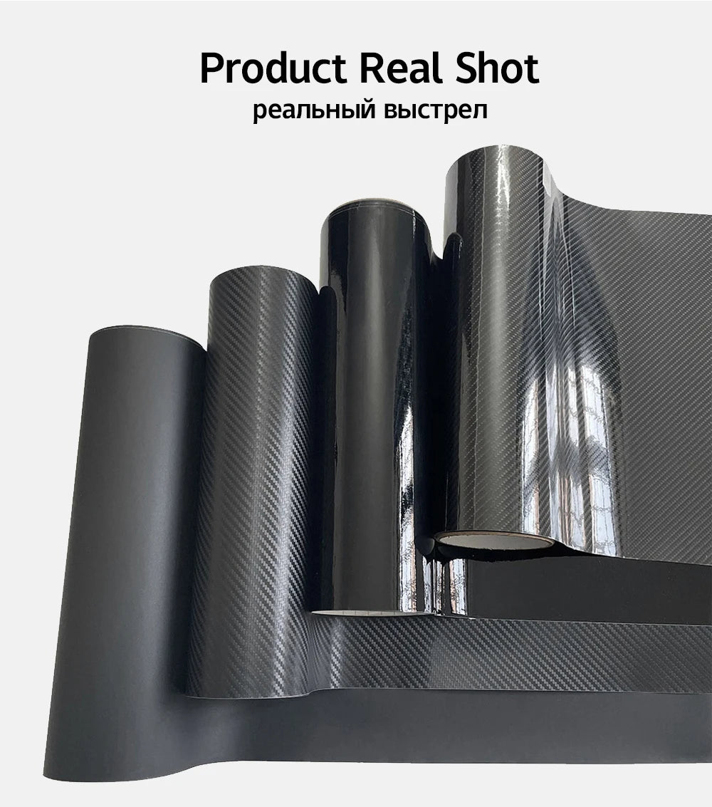 3D Carbon Fiber Vinyl Wrap Film Glossy Black Matte Black Self Adhesive Vinyl Car Wrap Foil Sticker Console Computer Laptop Skin