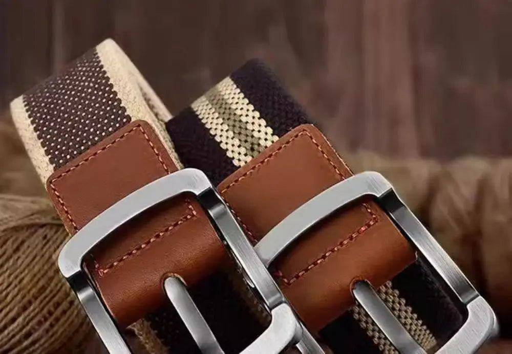 Fashionable and Trendy Canvas Belt Men's and Women's Belt Casual Belt Student Youth Cargo Pants Needle Buckle Wide Neutral Belts