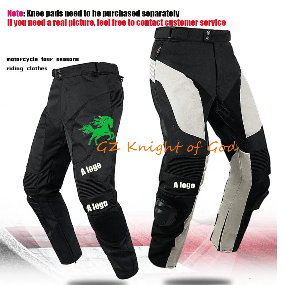 Motorcycle pants racing pants Windproof warm off-roadspeed drop trousers anti-fall wear-resistant four season trouser With gear