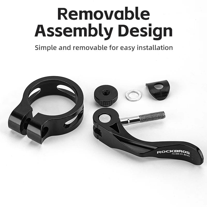 ROCKBROS Bicycle Seat Post Clamp Aluminum Alloy Installation Quick Release Cycling Seat Clamp Convenient Bike Parts Seatpost