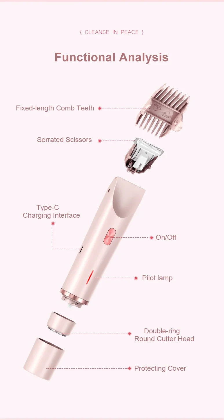 Electric Epilator Women's Razor Painless Women's Beard Epilator Women's Leg Bikini Body Hair Trimmer Women's Facial Epilator