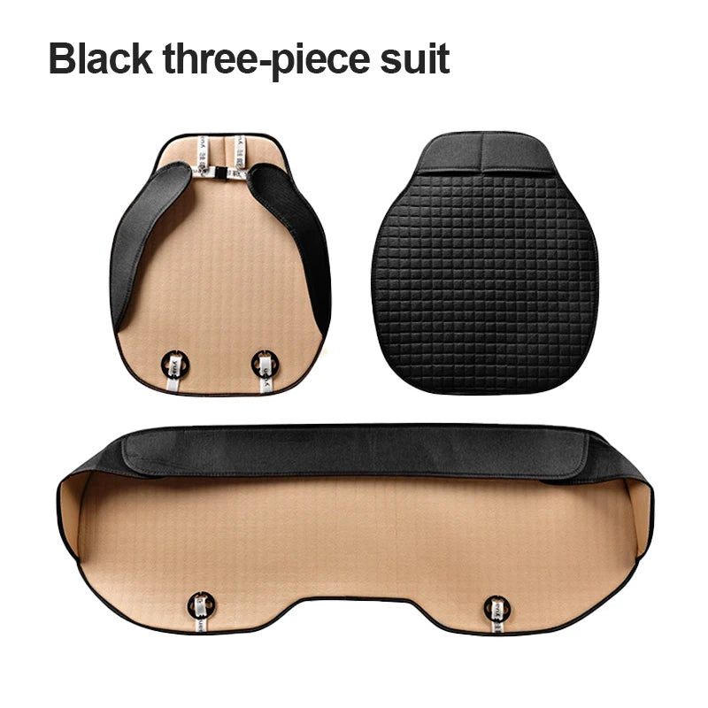 Flax Car Seat Cover Four Seasons Front Rear Linen Fabric Cushion Breathable Seat Protector Mat Pad for Auto Interior Accessories