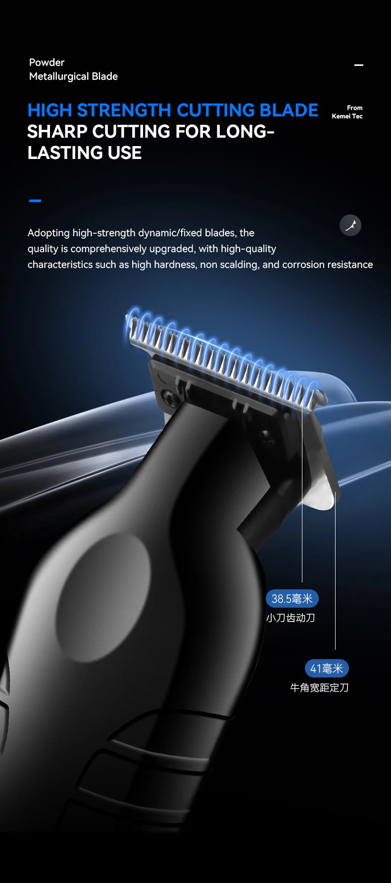 Kemei 2293 Barber Cordless Hair Trimmer 0mm Zero Gapped Carving Clipper Detailer Professional Electric Finish Cutting Machine