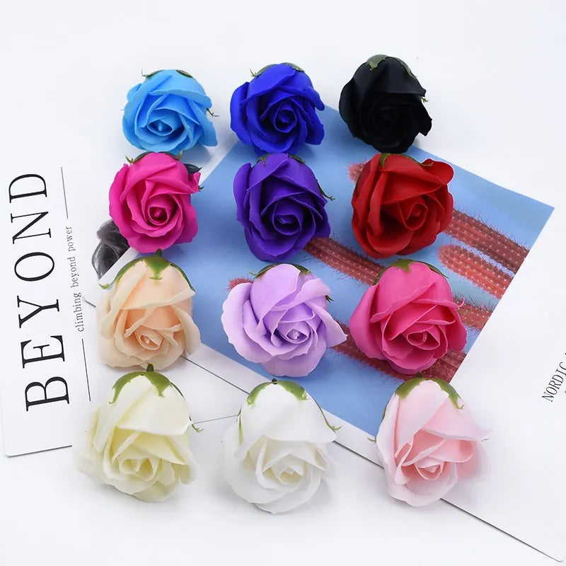 Soap Rose Flower Wedding Wall Home Garden Garland Decor Holiday Party festival Diy Gift box Bride bouquet Wrist Flower Ornaments
