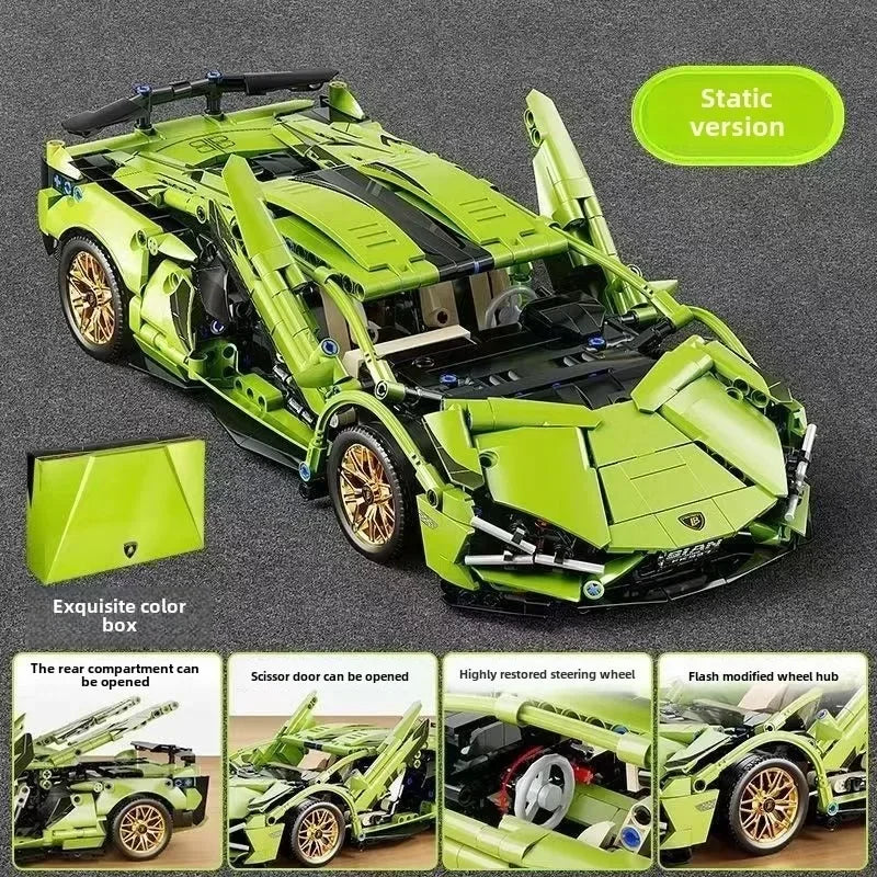 Compatible building block new sports car cyberpunk programming remote control sports car assembly model toy boy gift