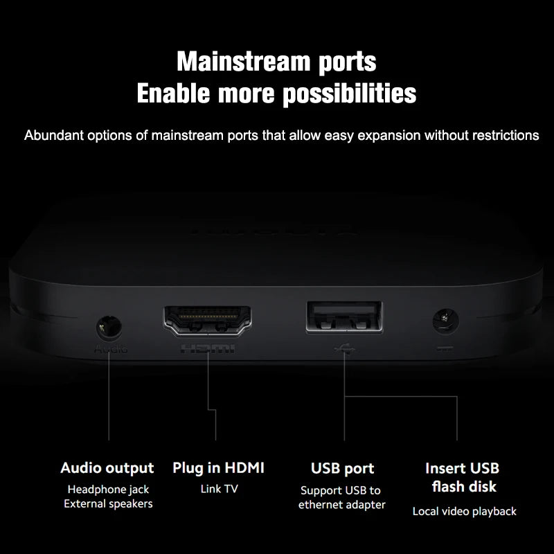 New Global Version Xiaomi Mi TV Box S(2nd Gen)Quad-core Processor Dolby Vision HDR10+ Media Player Google TV 4K Ultra