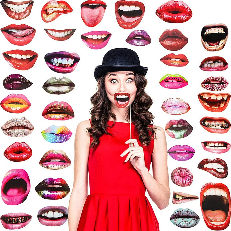 20pcs/set Adult Funny Lip Mouth DIY Photobooth Props Wedding Decoration DIY Photo Booth Birthday Party Wedding Decorations
