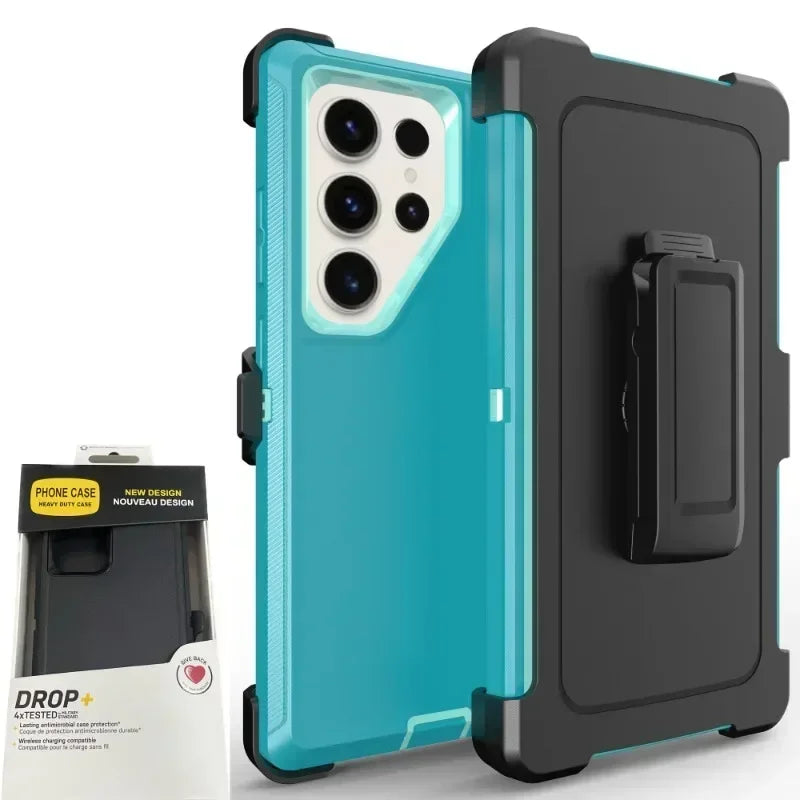 Defender Otter Armor Box Case for Samsung S25 Ultra S24 S23 S22 S21 S20 Plus Rugged Shockproof Protect Cover Belt Clip