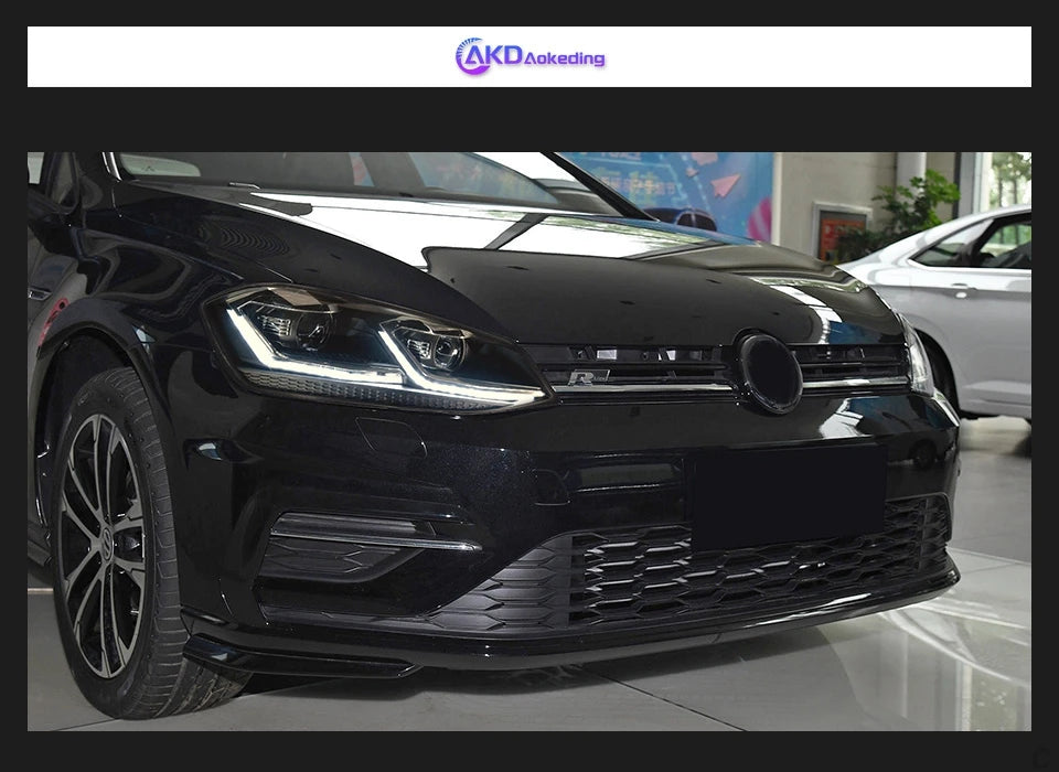 AKD 2 PCS For Golf 7 2013-2017 MK7 Upgrade 7.5 Design LED Auto Headlights Assembly DRL Bifocal Lens Lamp Accessories