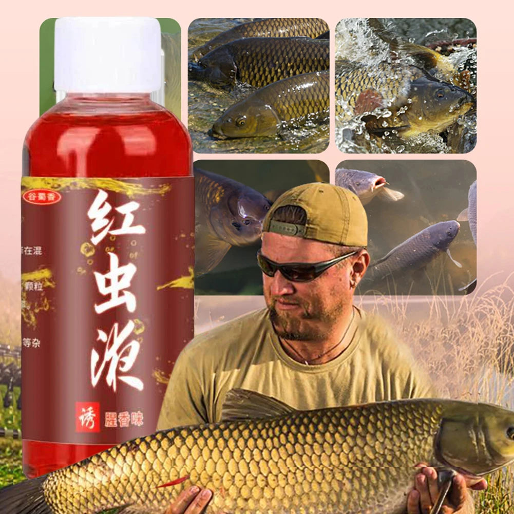 Concentrated Red Worm Liquid Multipurpose Concentrated Fish Bait Additive Permeability Red Worm Additive for Trout Cod Carp Bass