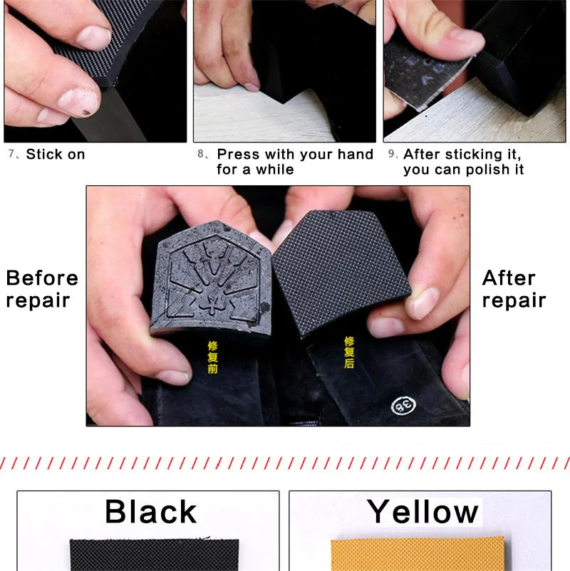 1 Pair DIY Rubber Sole Repair Shoes Tire Grain Wave Pattern For High heels Repair Worker Shoes Outsole Stick On Soles Heel Pads