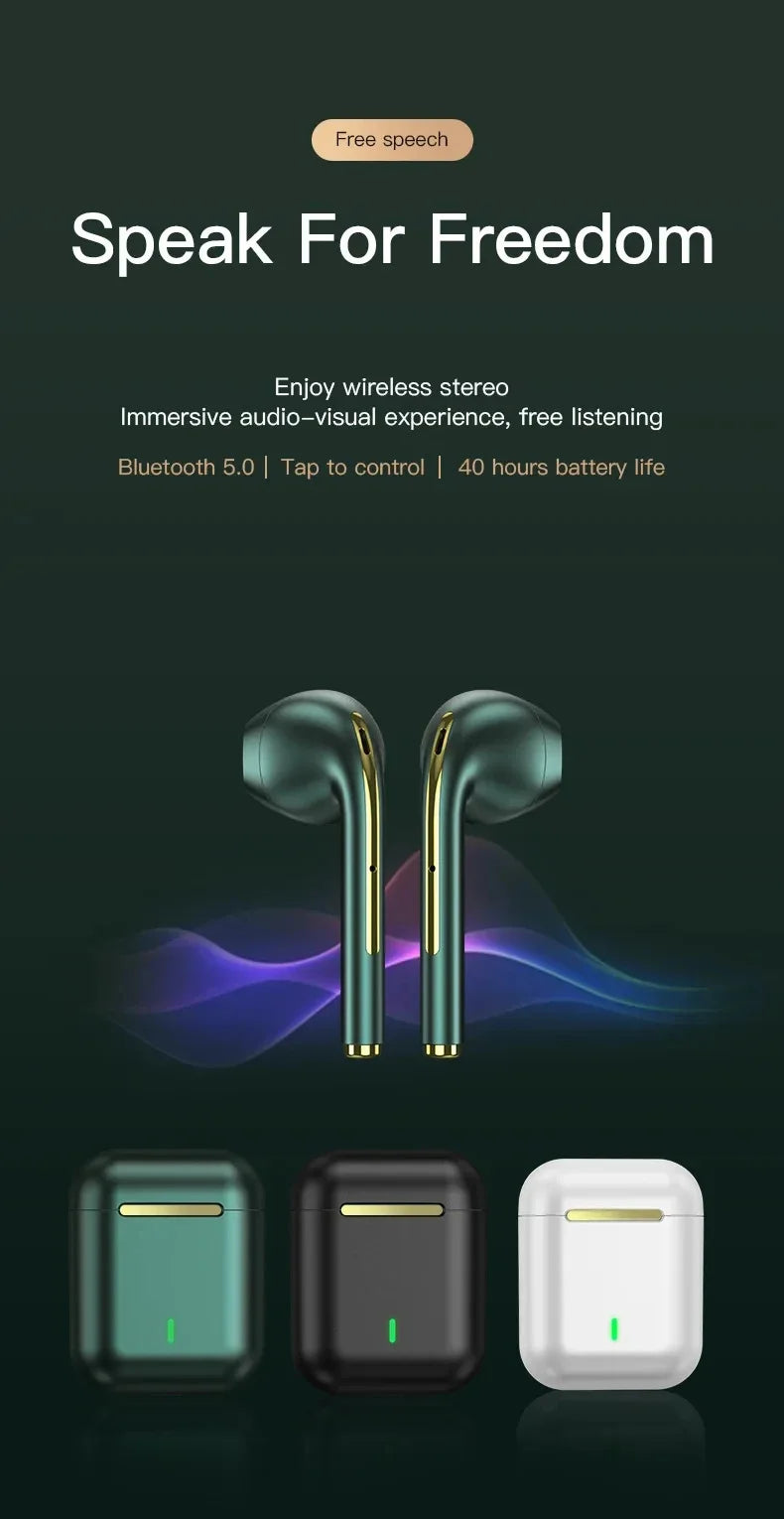 J18 wireless earphones, Bluetooth earphones, 9D noise cancelling gaming earphones with microphone, outdoor sports earphones