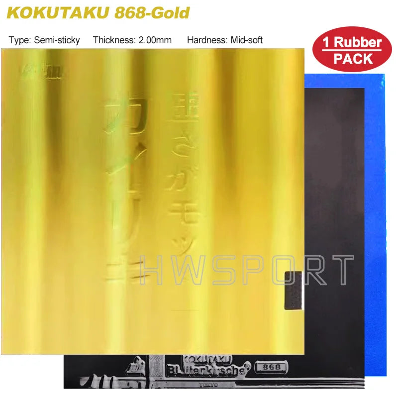 KOKUTAKU 868 Blutenkirssche Table Tennis Rubber Professional Ping Pong Sheet Rubber with Pre-set Cake Sponge