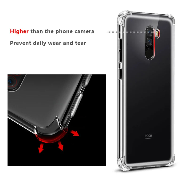 Cool Shockproof Clear Soft Case For Xiaomi Mi 8 9 10 11 A2 Lite A1 A3 Mi6 Mi Play Silicone Cover For Xiaomi Pocophone F1 Mi8 SE