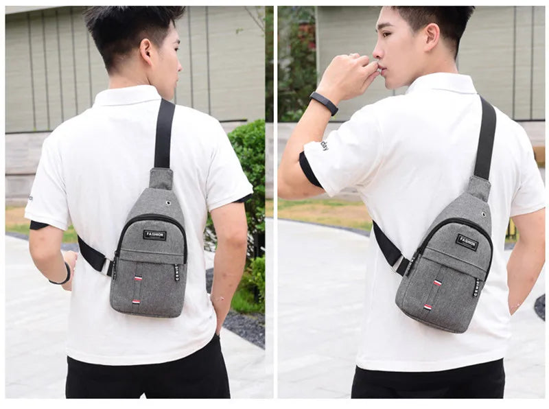 Chest Bag New Men Simple Nylon Fashion Waterproof One Shoulder Crossbody Bag
