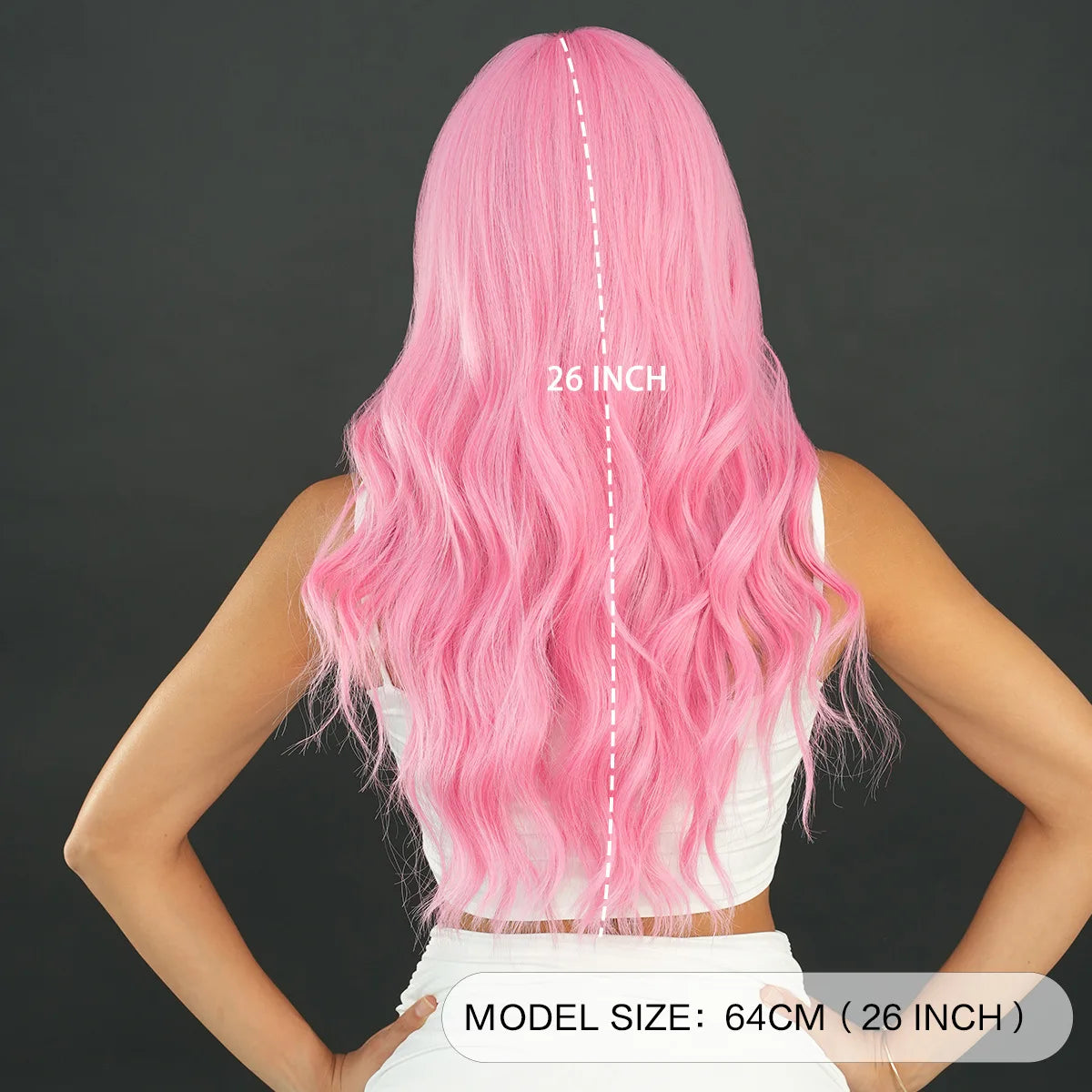 Long Curly Pink Red Synthetic Wig Middle Part Of The Natural Lolita Wig For Women's Daily Cosplay Heat Resistant Big Wave Wig