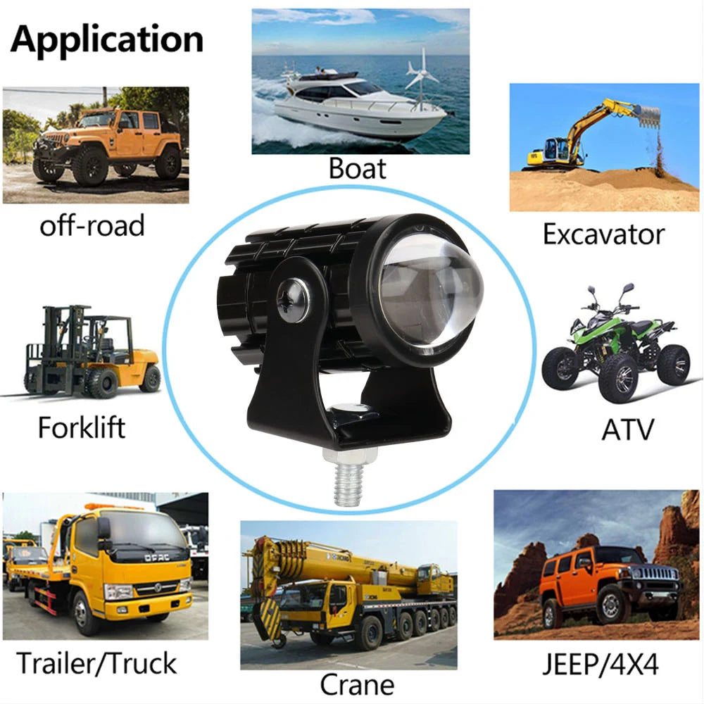 Motorcycle Mini Driving Light Dual Colo for Headlight Auxiliary Spotlight Lamp R ATV Scooter Moto Fog Light Accessories 12V